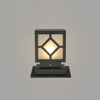 Square Stainless Steel LED Waterproof Black Modern Outdoor Light Post Lamp