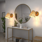 Japanese Wall Light Vintage Wicker Adjustable Light
