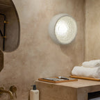 Japanese White Round 1-Light Wall Sconce, 3 Sizes