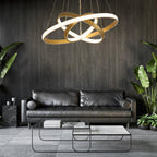 3-ring Dimmable Contemporary Gold LED Chandelier Light Dining Room Chandeliers Lamp