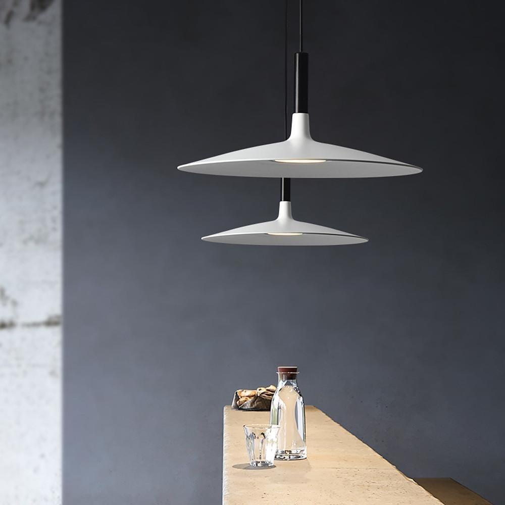Flat Circular Design Industrial Pendant Lighting Modern Metal Ceiling Light