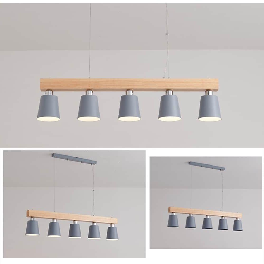 Row Of Lights Farmhouse Pendant Light Metal Wood Pendant Lighting