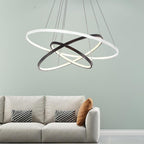 Adjustable Circles LED Dimmable with Remote Modern Chandeliers Ceiling Light