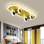 Cartoon Skateboard-shaped Dimmable LED Gold Modern Ceiling Lights