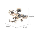 Kids Ceiling Fan With Light Fighter Jet Shaped Full Spectrum Fan Light