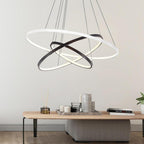 Adjustable Circles LED Dimmable with Remote Modern Chandeliers Ceiling Light