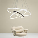 Adjustable Circles LED Dimmable with Remote Modern Chandeliers Ceiling Light