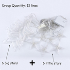 8.2 ft Curtain Hanging String Lights Acrylic Star LED Lighting for Christmas Wedding Fairy Lights 216 Bulbs