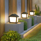 Deck Post Cap Lights Unique Shape Chic Outdoor Garden Post Lights