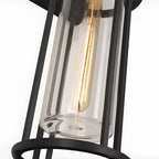 Waterproof Black Outdoor Wall Sconce Light Glass Lampshade Design
