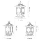 Lantern Pillar Lights Vintage Grid Waterproof Solar Light