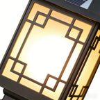 Lantern Pillar Lights Vintage Grid Waterproof Solar Light