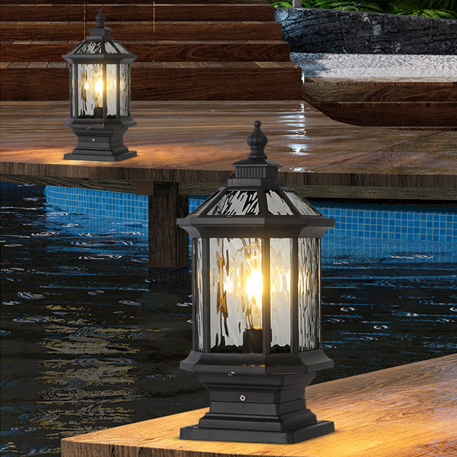 Lantern Pillar Lights European-Style Vintage Outdoor Pier Mount Light