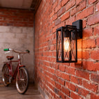 Lantern Wall Light American Black Industrial Cage Wall Lamp