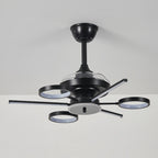 Ceiling Fan with Multiple Lights French Vintage Black Iron 3-Blade Fan
