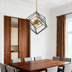 Industrial Dual-Color Iron Square Pendant