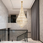 Large Gold Chandelier Luxury Art Glass Adjustable Ceiling Lights