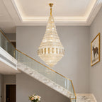 Large Gold Chandelier Luxury Art Glass Adjustable Ceiling Lights
