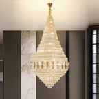 Large Gold Chandelier Luxury Art Glass Adjustable Ceiling Lights