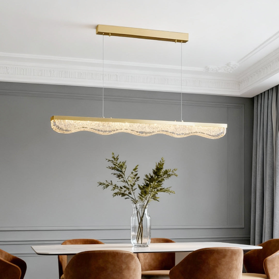 Large Gold Pendant Light Luxury Resin Crystal Shade Ceiling Lights