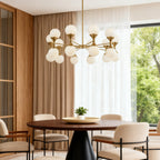 Bubble Glass Chandeliers Stylish Full Copper Nordic Ceiling Light