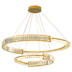 Gold Crystal Chandelier Dimmable LED Modern Ring Ceiling Light