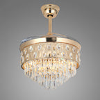 Ceiling Fans with Crystal Lights Luxury Gold Iron with Crystal Pendant