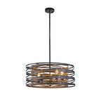 Black Drum Pendant Light Iron Cage Round Cylinder Ceiling Lights