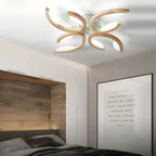 Leaf Ceiling Light Floral Natural Design Wooden Light