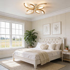 Leaf Ceiling Light Floral Natural Design Wooden Light