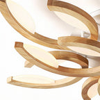 Leaf Ceiling Light Floral Natural Design Wooden Light
