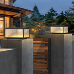 Outdoor Pillar Light Fixtures Cast Aluminum Square Waterproof