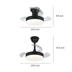 LED Ceiling Fans with Lights Stepless Dimming Silent Motor Lamp