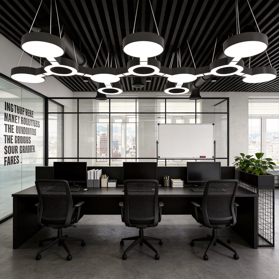 LED Chandelier Modern Geometric Metal Crop Circles Ceiling Light