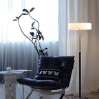 Floor Lamp with LED Drum Shade Elegant Ambient Tall Standing Light