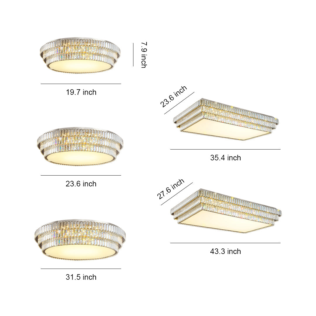 LED Flush Mount Lighting Luxury Eye-Protecting Crystal Lamp