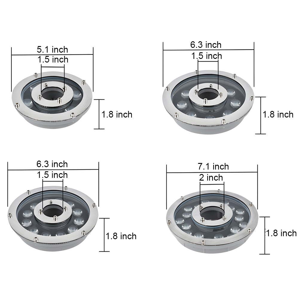 LED Fountain Light Waterproof Aluminum