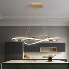 LED Infinity Chandelier Modern Irregular Wave Line Ceiling Light