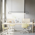 Contemporary Minimalist Black/Gold LED Bar Light Pendant Light