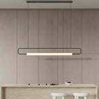 Contemporary Minimalist Black/Gold LED Bar Light Pendant Light