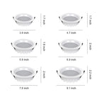 LED Recessed Downlight Flush Mount Anti-Glare White Acrylic Light