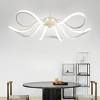LED Ribbon Chandelier Petal Curve Metal Ceiling Light