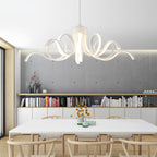 LED Ribbon Chandelier Petal Curve Metal Ceiling Light