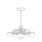 LED Ribbon Chandelier Petal Curve Metal Ceiling Light