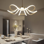 LED Ribbon Chandelier Petal Curve Metal Ceiling Light