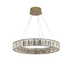 LED Ring Chandelier Stainless Steel Crystal Ceiling Lights