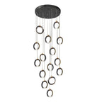 LED Ring Clusters Rotating Staircase Chandelier