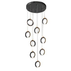 LED Ring Clusters Rotating Staircase Chandelier