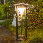 LED Solar Bollard Lights Modern Outdoor Black Lawn Light