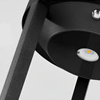 LED Solar Bollard Lights Modern Outdoor Black Lawn Light